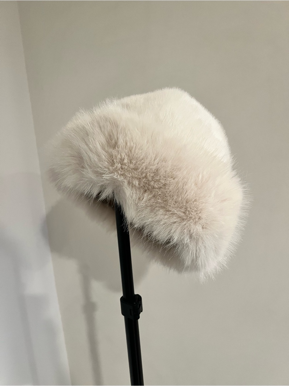 Plush White Faux Fur Hat